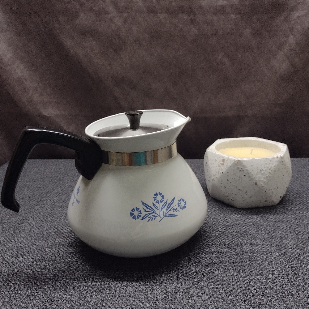 Vintage Corningware 6 cup Coffee Pot Cornflower